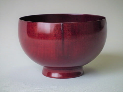 ワレの漆継ぎ～全体すり漆塗り仕上げ後